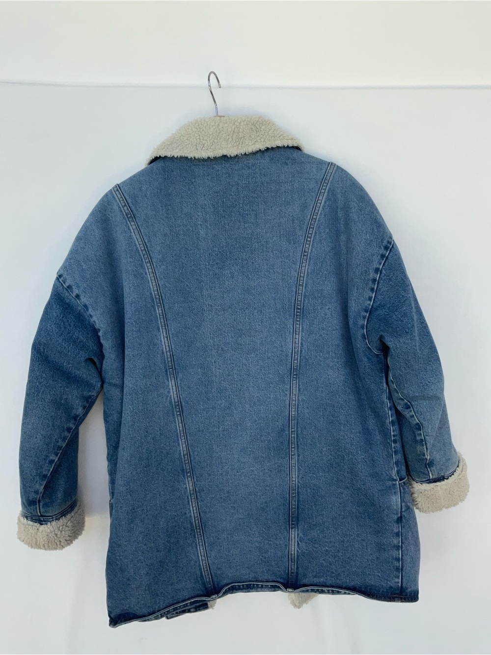 Wrangler Ranch Denim Shearling-Trim Coat - Picture 6 of 10